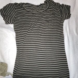 Green and Black striped shirt